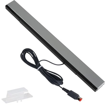 Sensorleiste für Wii, Kabelgebundene Infrarot Sensor Bar für Wii U, Kompatibel mit Nintendo Wii & Wii U, Mit 2M USB-Anschluss und Standfuß, Plug-and-Play