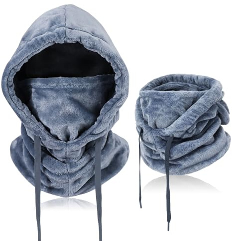AYPOW Plüsch Sturmhaube Mütze Winter für Herren Damen, Multifunktionale Winddicht Thermo Fleece Einstellbar Skimaske Gesichtshaube mit Nackenwärmer, Outdoor Gesichtsmaske für Radfahren Wandern