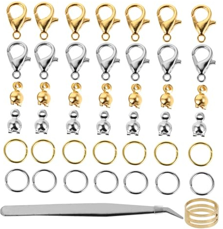 GRIRIW Accesorios de Joyería para Hacer Collares y Pulseras Cierres de Langosta Metálicos Anillas de Salto Cierres de Conexión Suministros para Bijouterie
