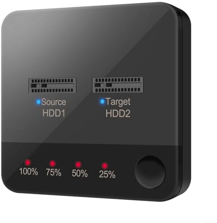 Duplicatore di dischi rigidi SATA da M.2 a SATA, docking station SSD USB 3.1 dual-bay con copia offline con un clic, display di stato a LED