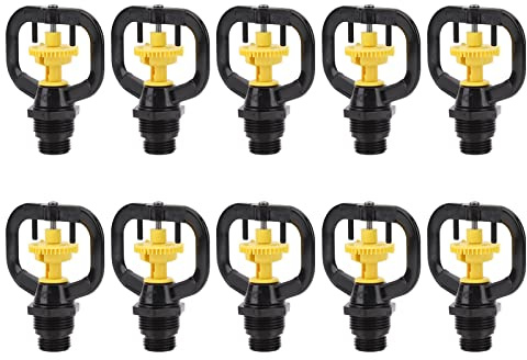SIXRUN Lot de 10 Arroseurs Rotatifs Papillon Durables pour L'irrigation du Jardin, Ensemble de -Buses de Réfraction en Plastique pour L' de Pelouse et de Serre, Filetage Mâle G1/2 G3/4