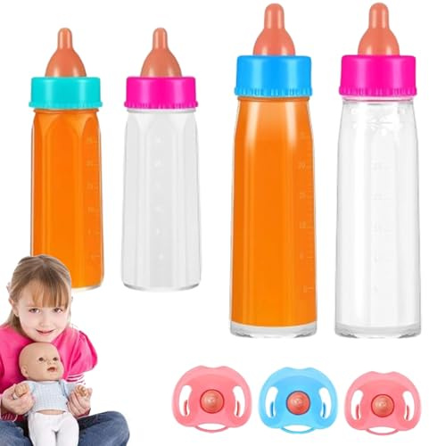 Generico Juego De Botellas Para Muñecas: Botellas De Líquidos Mágicos, Para La Alimentación Desplegable, Objetos De Escena De Juegos De Ficción | Actividad Educativa Elegante Para Niñas Y Niñas, Cas