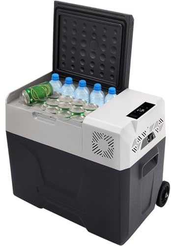 PEIXU 50 L bärbart kylskåp med kompressor, frys och kylskåp elektrisk bil 12 V-14 V och hushåll 120 V-240 V, temperaturområde -20 ℃ ~ 20 ℃, perfekt för familjer, camping och husbilar