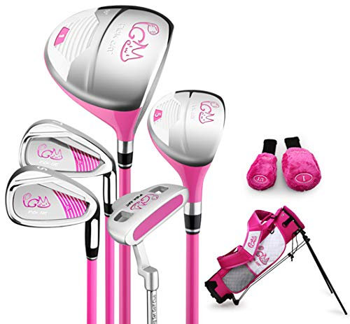 Ensemble complet de clubs de golf pour enfants de 3 à 12 ans (rose, 6 à 8 ans (115-135 cm)