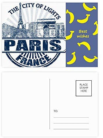 Postkarten-Set Paris Frankreich Flagge Eiffelturm Architecture, Banana Postkarten-Set, Danksagungskarte, Postkarte, Seite Postkarten, 20 Stück