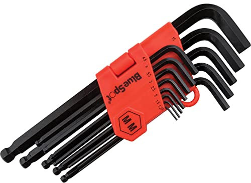 BlueSpot Tools 13PCE Long Arm Metric Ball End Hex Key Set (1.27-10mm)