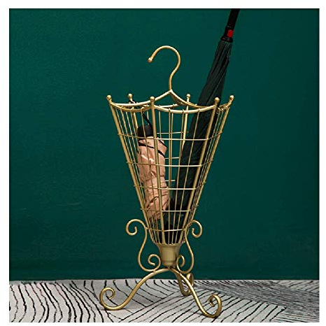 Paragüeros AGYHParagüero Dorado, Simple En Forma De Paraguas, Adornos Domésticos Y Comerciales, Palos, 32X70 Cm
