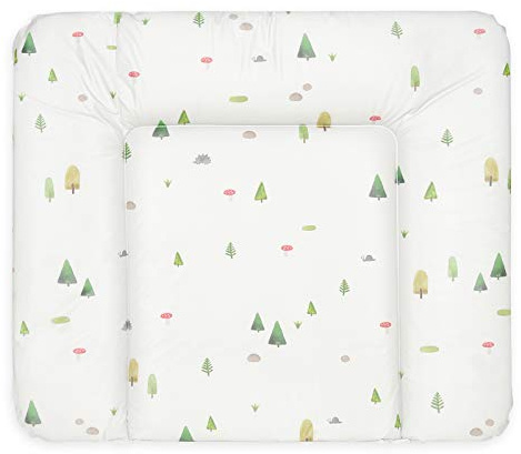 BONKY® Wickelauflage 85x72 cm - weiche Wickelunterlage - Baby Wickeltischauflage - Wasserdischt - Abwaschbar - Made in EU - 100% Oeko TEX - Wald