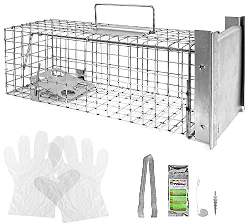 Petigi Animales Humane Trampa Marta Rata Atrapar y liberar Trampa de Vida Una trampilla Hogar Jardín Expulsar Accesorios Trasladarse Comadreja Varios tamaños, Modelo:Modelo 02 (50 x 17 x 17 cm)