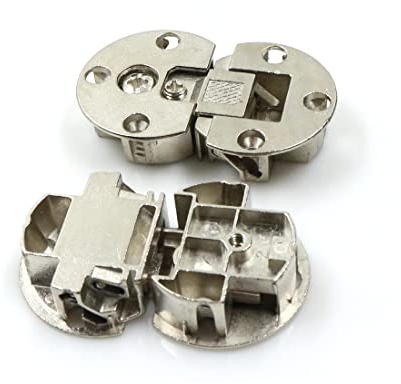 Cerniera per alette 3D-regolabile mobili montaggio a 90 gradi, 2 pezzi per alette di legno, cerniera per mobili da avvitare, supporto in acciaio nichelato - Cerniera per ante di mobili & vetrine