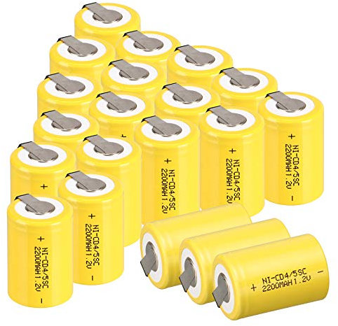Anmas Power 30-Pack Ni-Cd 2200mAh 1.2V Rechargeable 4/5Sub C Batteries with Tabs, Ideal for Digital Cameras & CD Players - Flat Top 4/5SC Battery Pack