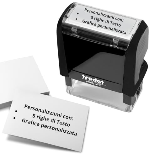 Trodat - Timbro Personalizzato | Timbro Personalizzabile fino a 5 Righe con Testo e Logo | Printy 4913 | Timbri Personalizzati - per Aziende, Uffici, Medico e Attività | Inchiostro Nero