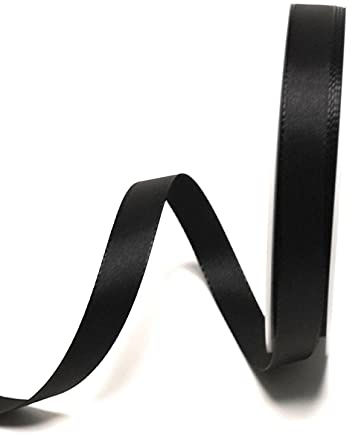 s.dekoda Taftband 50m x 8mm Schwarz Schleifenband Dekoband Taft Geschenkband