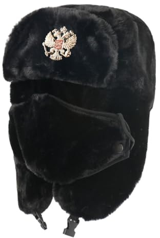 osiuujkw Bleiben Sie warm und trendig. Männer Frauen Russland Uschanka Hüte Männer Winter Thermal Bomber Hüte Frauen Männer Abzeichen Russland Hut