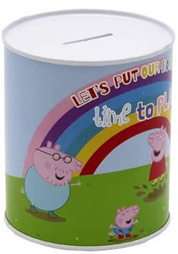 CyP Brands Peppa Wutz Spardose, Becher, Thermo-Spardose, versiegelt, Einsparung, Münzen und Banknoten, Mehrfarbig, offizielles Produkt