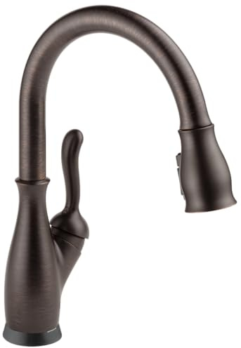 Delta Leland Touchless Kitchen Faucet with Touch Technology, Oil Rubbed Bronze Kitchen Sink Faucet with Pull Down Sprayer, Single Hole, Venetian Bronze 9178TL-RB-DST