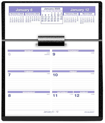 AT-A-GLANCE 2025 Tischkalender und Sockel, wöchentlich, 14 x 17,8 cm, Flip-A-Week (SW700X0025)