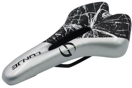 QQY Fahrradsitz Bequemer Hohl Sattelkissen Reiten Ausrüstung Atmungsaktiver wasserdichter Fahrradsitz für BMX, MTB/Road Silber Gold Rot Schwarz (Silber)