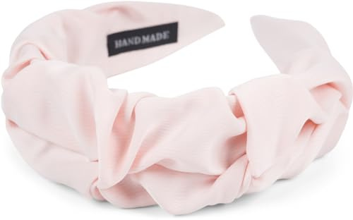 styleBREAKER Damen Haarreif mit schimmernder geflochtener Oberfläche in Rüschen Optik, Haarband, Haarschmuck 04027035, Farbe:Puderrosa