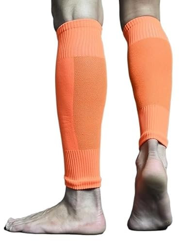 1 par de Mangas for piernas for Mujeres, Mangas de compresión for piernas for Hombres, Calentadores de piernas for niños, adecuados for Correr, Baloncesto(Color:Orange)