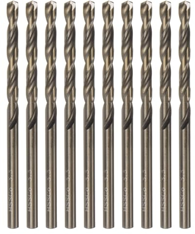sourcing map 10pcs Cobalt Jobber Drill Bits 3.3mm / 0.13 M35 High Speed Steel HSS Twist Drilling Bit Tool for Stainless Steel Copper Wood Plastic and other Hard Materials