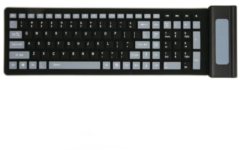 Yosoo Clavier Souple Azerty Silicone Sans Fil Clavier en Silicone étanche, Silencieux, Doux au Toucher, pour Le Bureau, la Maison, Les Voyages avec Une personnalité Distinctive et Un Design épuré (Bla