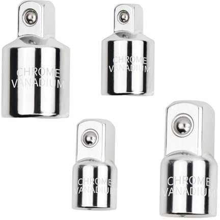 Dokeno 4 Stück Adapter-Satz, Stecknuss Adapter Stecknuss Adapter Stecknuss-Adapter für Ratschen 1/4 auf 3/8, 3/8 auf 1/4, 3/8 auf 1/2, 1/2 auf 3/8 für Ratschen Nuss