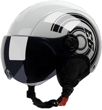 retrò Casco Scodella Portatile Mezzi Caschi Jet, Mezzo Casco da Motociclista Vintage Caschi Caschi Casco A Scodella Scooter Motorino ECE Omologato Mezzo Elmetto da Moto retrò