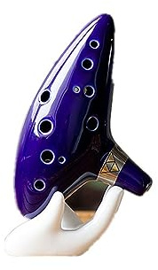 QXSJEDYCH Okarina, 12 Löcher, Altton, C-Taste, Okarina, Flöte, Keramik-Okarina, professionelles Musikinstrument, geräucherte Fluta-Okarina Flöte(Blue Full Pack)