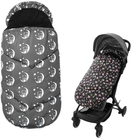 Liemuao Chancelière d'hiver pour Poussette Bébé, Amovible Sac de Couchage Bébé Chauffe-Main Chanceliere Universelle Bebe en Polaire pour Poussette Landaus Siège Auto, 95 x 45 cm (B)