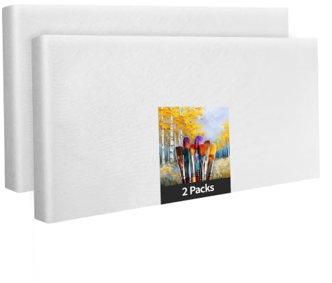 Künstlerleinwand Keilrahmen - 2 Stück - 50x100cm - weiß - zum Bemalen | Weiße Künstlerleinwand zum Bemalen, 2 Stück, 50x100cm, Keilrahmen, Polyester, für Acrylfarben und Textilfarben