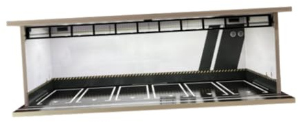 Harilla Vitrine für Modellautos aus Druckguss im Maßstab 1/64 mit Parkplatzszene, Tischdekor, Vitrine für Autogarage als Geschenk für Spielzeugautos, Style D