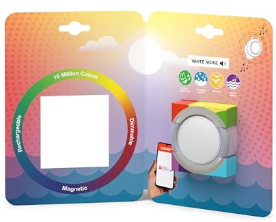 OSRAM SMART+ DOT-IT TWIST & SHAKE, smartes mobiles Nachtlicht oder Kinderlicht mit 16 Mio RGB Farben, steuerbar über DRUCK & Rotation oder APP, magnetisch, Schlaffunktion mit Ambientgeräuschen