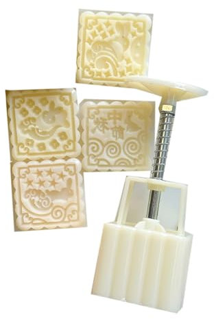 Square Flower Moon Cakes Press Molds Cookie Stamp Chinese MidAutumn Moon Cakes Maker Decorating Tool for Making Cookie