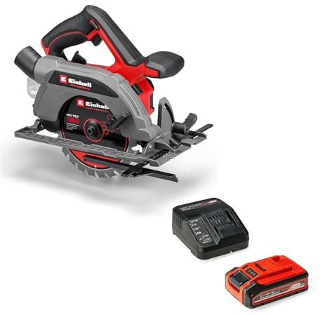 Einhell Professional Akku-Handkreissäge TP-CS 18/165 Li BL Power X-Change (18 V, Brushless, Ø 165 mm Sägeblatt, werkzeuglose Schnittwinkeleinstellung, inkl. 4,0 Ah PLUS Akku)