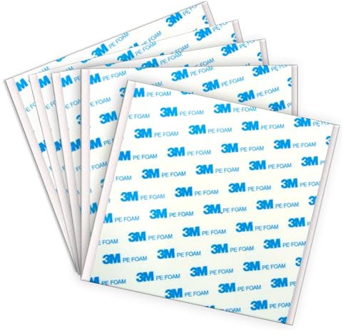 Dpm tapes – 1600T Foglio Biadesivo per interni ed esterni, impermeabile, Montaggio per oggetti, in Schiuma PE, fissaggio oggetti, quadri, applicazioni permanenti - (100 mm x 100 mm) (5 pezzi)