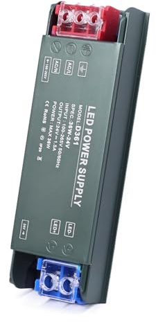 BRIMETI Transformateur 220V 24V LED Driver 36W Ultra Mince Transfo 1.5A Adaptateur Alimentation, 220V AC à 24V DC Convertisseur, d'alimentation Basse Tension Transfo LED de Tension Constante