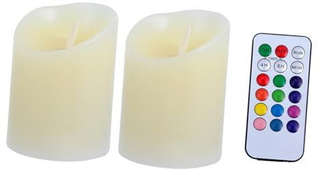 NUOBESTY 2stücke Flammenlose Led Kerzenlampen Mit Fernbedienung Für Heimdekoration Hochzeit Geburtstag Weihnachten Party Warmes Kerzenlicht Ohne Flammen Rauch Oder Wachstropfen