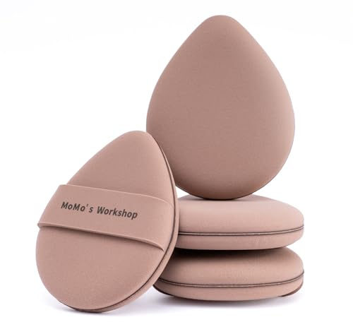 MoMo's Workshop TATAMI Puderquaste – Doppelseitige Rubycell, großes Luftkissen für Foundation, ultraweich, nahtlose Einteilerstruktur