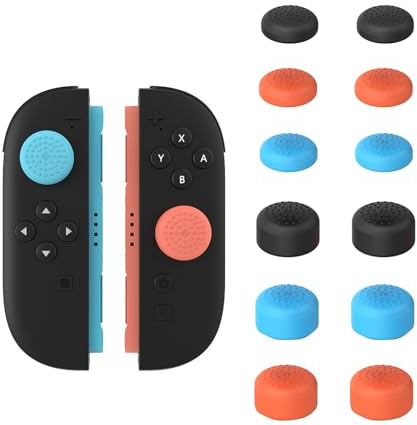 kicder 12 Pack Thumb Grips for Nintendo Switch 2 (2025) - Anti-Slip Joystick Covers, Prevent Wear & Tear, Enhance Control & Grip