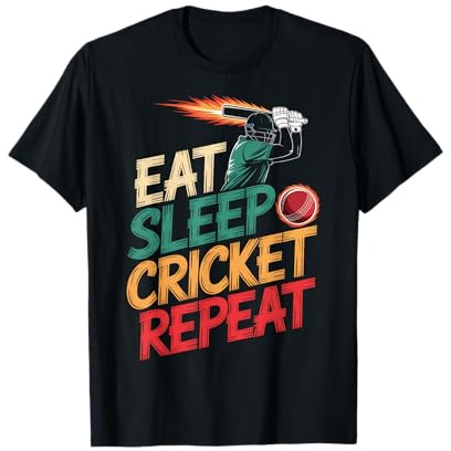 Eat Sleep Cricket Repeat for Cricket Enthusiasts T-Shirt