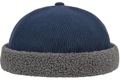 YAMEE Winter Docker Cap Herren Cord mit Plüsch-Patchwork,Beanie Damen Wintermütze Warme,Matrosenmütze Docker Mütze Herren Vintage-Stil