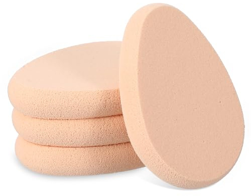 Nogeqi 4 Pcs Flat Makeup Sponges for Foundation, Foundation Sponge, Teardrop Shape Make Up Sponge for Face,Sponges Makeup Applicator for Natural Easy Soft Long-Lasting and Beginner