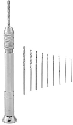 Generic Mini Taladro Helicoidal Manual con Amplio Rango de Agarre para Varias Brocas, Taladro Manual Liviano y Portátil para Trabajos Artesanales y Fabricación de Joyas