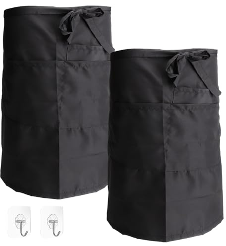 Svart midjeförkläde med fickor 2 stycken 2 krokar, 55 x 80 cm servitör förkläde herr dam justerbart vattentätt köksförkläde, arbetsförkläde för restaurang, bar, frisör