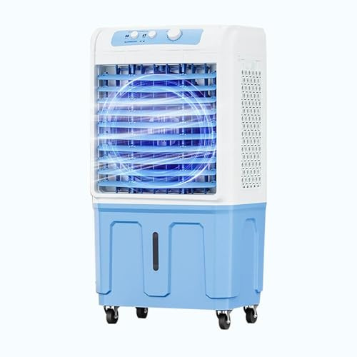 Enfriador de aire evaporativo, oscilación de 120°, ventilador portátil de 3 velocidades con tanque de agua grande, 6000-320000 CFM para uso en interiores y exteriores