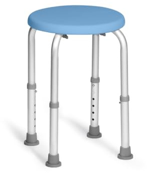 Geriafy Sgabello Doccia Rotondo Regolabile per Bagni Piccoli | Aqua Mini, sgabello doccia compatto, per bagni piccoli, piatti doccia stretti, altezza regolabile