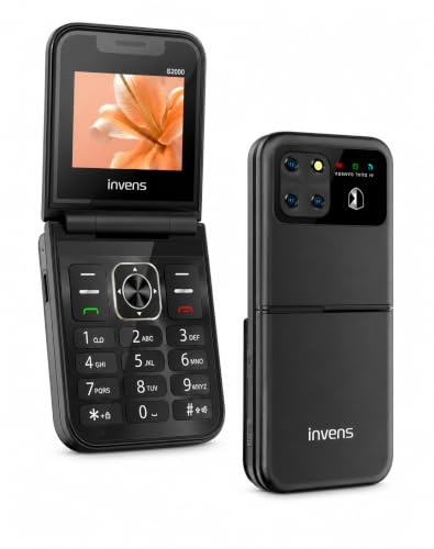 invens Senior Mobile Phone Simple for Elderly,Flip Phone, Basic Cell Phone with Large Buttons, Unlocked Senior Mobile Phone with 2.4 Color Display| FM Radio | Torch |1700mAh Battery (Black)