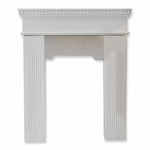 Loberon Kaminkonsole Leesburg, Landhaus-Atmosphäre, Klassisch-Elegante Formgebung, Oberfläche im Antik-Look, Hochwertige Verarbeitung, Dekoration, Tannenholz, antikweiß