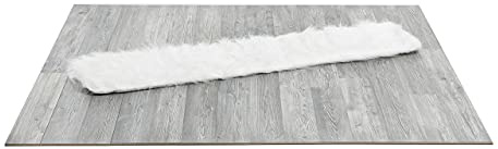 CanadianCat Company | Plüschmatte - Fensterliege | weiß | ca. 115 cm x 25 cm - Katzen Kuschelmatte für Fensterbank